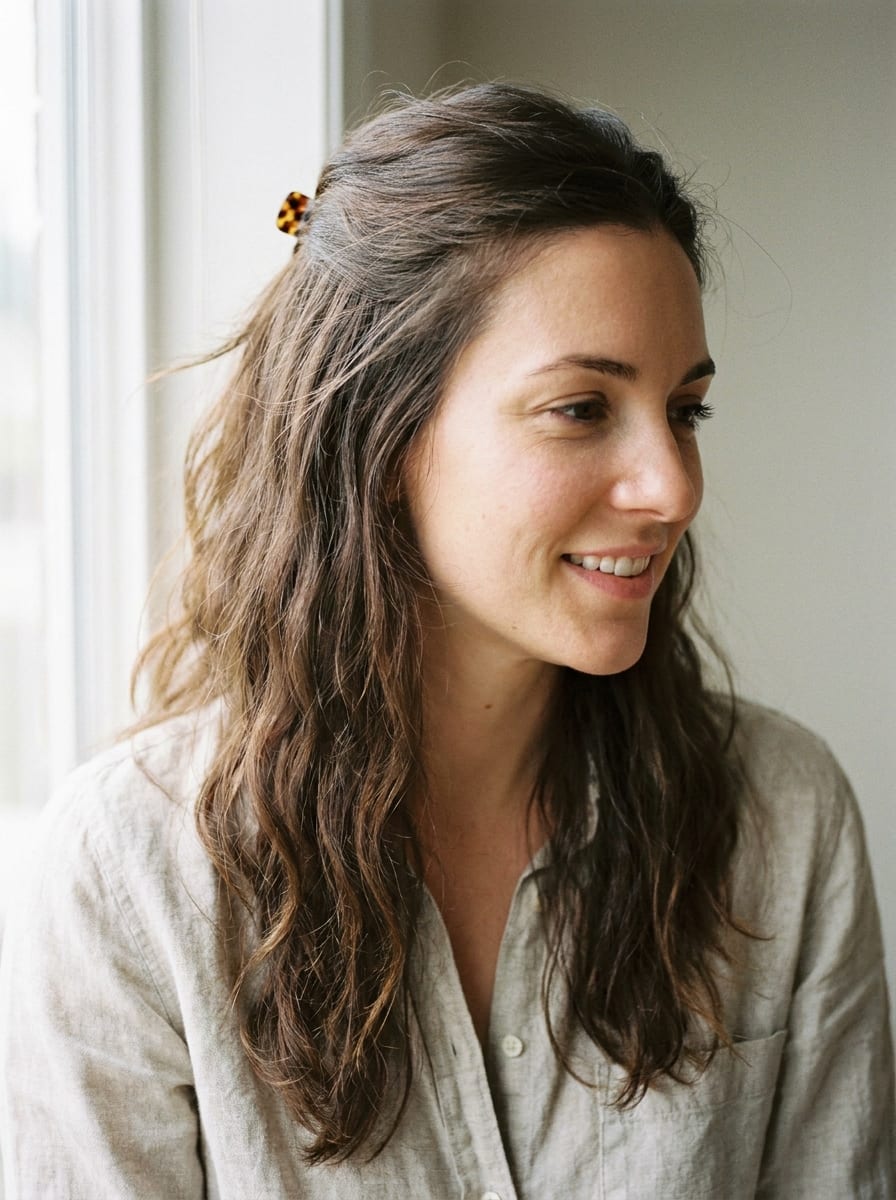 Natürlicher Everyday Half-up Look - Half-up Frisur